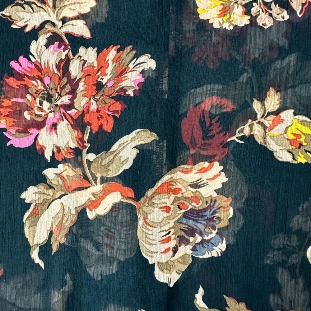 Signature Collection Hi Low Black Floral Sheer Blouse Size 3X - Picture 3 of 7